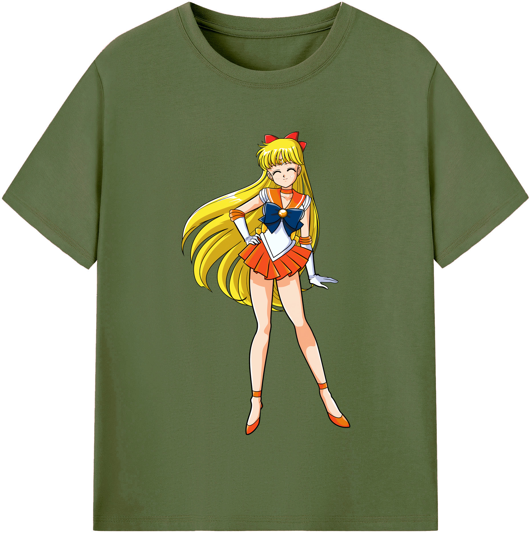 （画像用） 美少女戦士セーラームーン 愛野 美奈子 あいの みなこ Sailor Moon Aino Minako 綿100％半袖Tシャツ（フロントプリント）